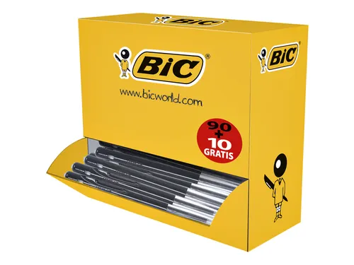 Balpen Bic M10 medium zwart doos à 90+10 gratis