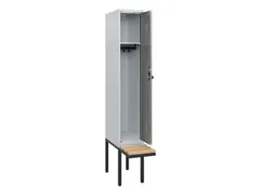 locker met bank,HxBxD 1950x300x815mm,1vak,vak B 300mm,draaigrendel