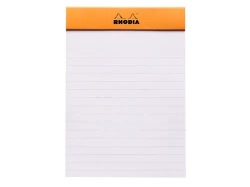 Schrijfblok Rhodia A6 lijn 80 vel 80gr oranje