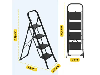 Huishoudtrap BRASQ 4 treden SLM400 zwart - 13
