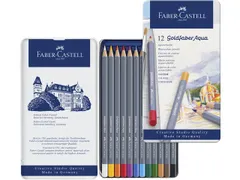 Aquarelkleurpotlood Faber-Castell Goldfaber etui 12 stuks