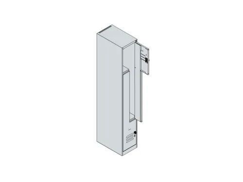 Z-garderobekast,HxBxD 1850x300x500mm,vak B 150/300mm,cil.-slot