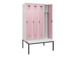 locker met bank,voor scheiding van kleding,HxBxD 2120x1200x815mm,4vak