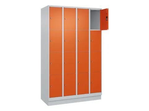 lockerkast,HxBxD 1950x1200x500mm,4x4vakken,vak B 300mm,cil.-slot