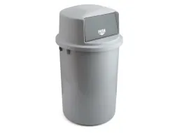 Kunststof afvalbak met klapdeksel 126 liter grijs