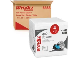 Poetsdoek WypAll X80 PowerClean 305x317mm 4x50vel wit 8388