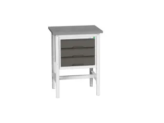 werkbank,HxBxD 780-930x700x600mm,linoleumblad,4voeten - 1