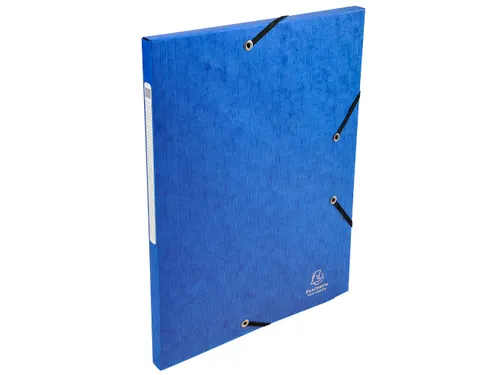 Elastomappen glanskarton 3 kleppen monobloc-Blauw