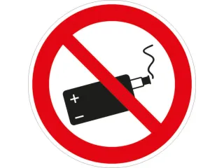 verbodsbord,E-sigaret verboden,PVC,Ø 100mm - 1