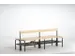 banc double,HxLxP 770x2000x725mm,barrettes en bois
