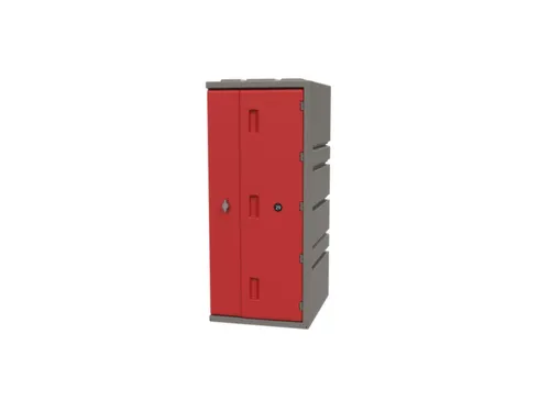 Kunststof locker,HxBxD 910x385x470mm,1vakken,draaigrendel,romp grijs