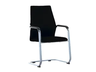 Conferentiestoel Serie 125 sledestoel frame Chroom stof zwart - 1