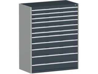 ladekast HxBxD 1600x1300x650mm 11laden RAL7035 front RAL7016 - 2