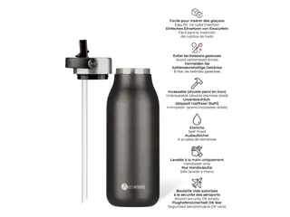 Thermosfles 2.0 Les Artistes Paris 1000ml Black Pearl met rietje - 3