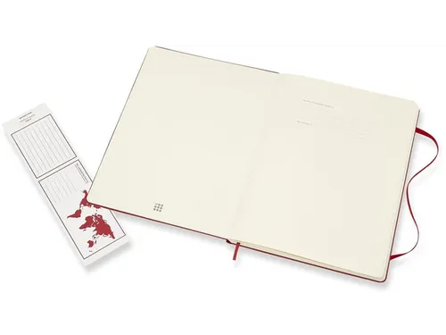 Notitieboek Moleskine XL 190x250mm lijn hard cover scarlet red