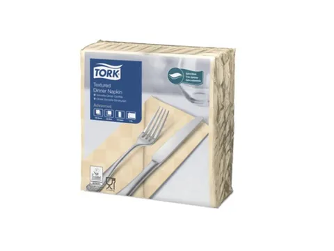 Tork 470314 Dinnerservet Zand 1/8 vouw 38x39cm 2-laags 12x100st