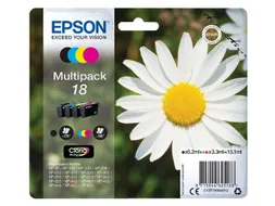 Epson 18 T1806 Inktcartridges Zwart + 3 Kleuren