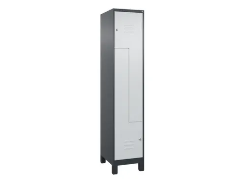 Z-garderobekast,HxBxD 1950x400x500mm,vak B 200/400mm,cil.-slot,voeten