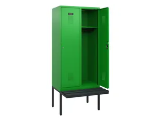 locker met bank,HxBxD 1950x800x815mm,2vak,vak B 400mm,cilinderslot - 1