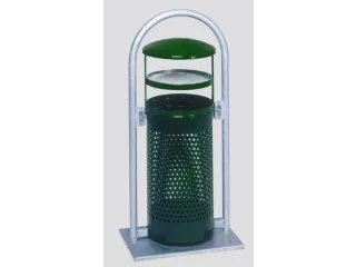 Afvalbak met beugel 65 liter asbakinzet hxbxd 1080x580x380mm RAL6005 - 1