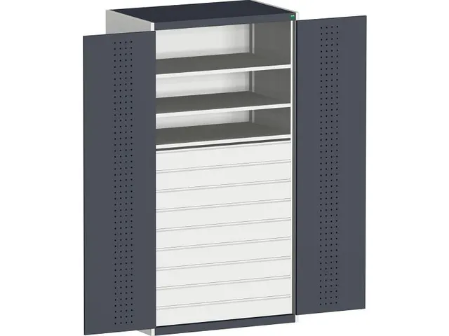 armoire modulaire HxlxP 2000x1050x650mm 3xtablette en acier 9tiroir(s)