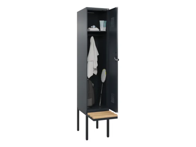 locker met bank,HxBxD 2120x400x815mm,1vak,vak B 400mm,draaigrendel
