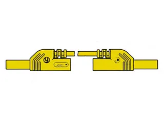 Spuitgegoten meetsnoer met contactbeveiliging 4mm 50cm geel - 1