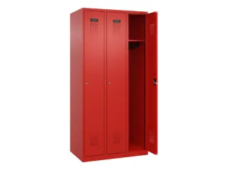locker,HxBxD 1850x900x500mm,3vak,vak B 300mm,cil.-slot,staand op vloer - 2