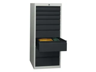 ladekast 1200x500x600mm 9laden cilinderslot RAL7035 front RAL7016 - 1
