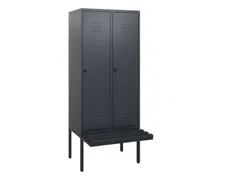 locker met bank,HxBxD 1950x800x815mm,2vak,vak B 400mm,draaigrendel