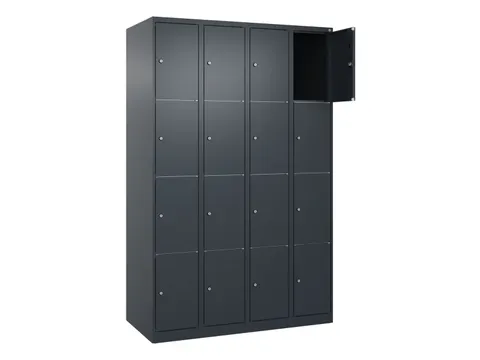 lockerkast,HxBxD 1850x1200x500mm,4x4vakken,vak B 300mm,cil.-slot