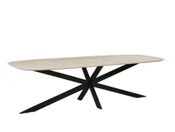 Vergadertafel Harper Deens Ovaal 200x100cm Naturel blad met Spinpoot