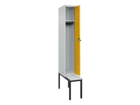 locker met bank,HxBxD 2120x300x815mm,1vak,vak B 300mm,draaigrendel