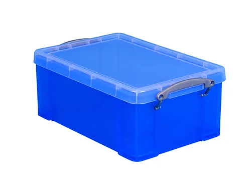 Opbergbox Really Useful 9 liter 395x210x140mm transparant blauw
