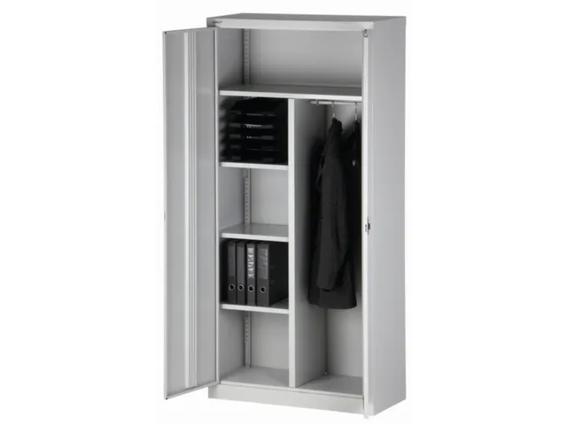 Garderobe-/-Ordnerkast Deur Blauw 3 Puntsluiting Kledingstang