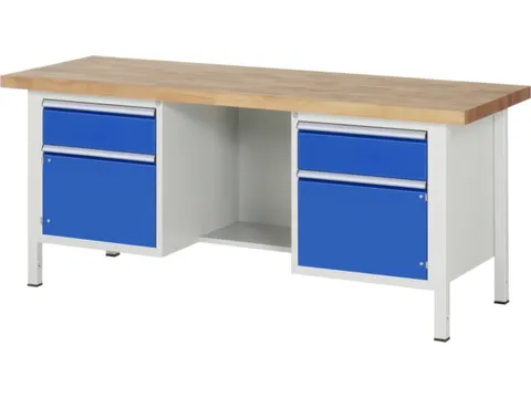 werkbank,HxBxD 840-1040x2000x700mm,beukblad,draagverm. 1250kg,4voeten