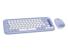 Clavier + souris Bluetooth Logitech POP Icon QWERTY US lilas/blanc