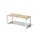 bureau,HxBxD 740x1800x800mm,blad esdoorn,sledeframe verkeerswit