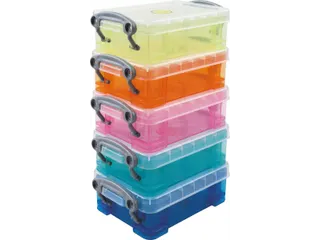 Really Useful Boxes Opbergdoos set van 5 x 0.2 liter assorti - 1