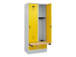 locker met bank,HxBxD 1950x800x815mm,2vak,vak B 400mm,draaigrendel