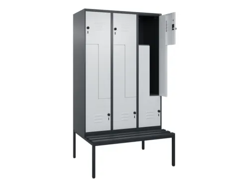 Z-garderobekast,HxBxD 2120x1200x815mm,6vak,vak B 400mm,draaigrendel