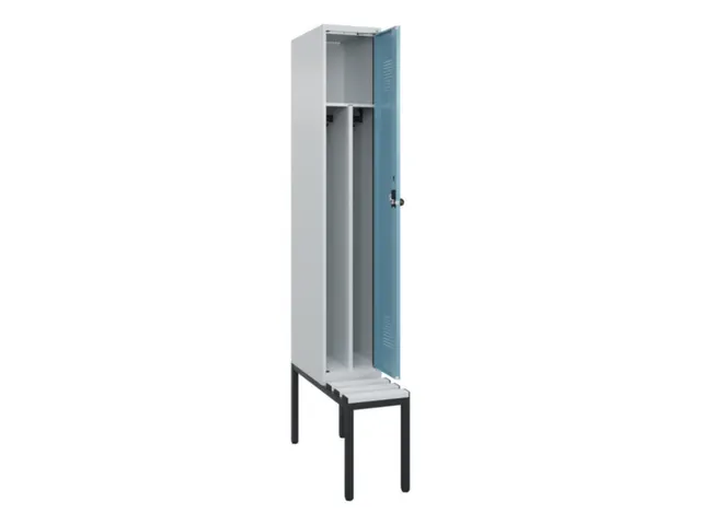 locker met bank,voor scheiding van kleding,HxBxD 2120x300x815mm,1vak