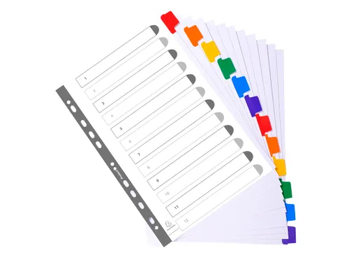 Tabblad Karton 160 Gram A4 + index 12 tabs wit