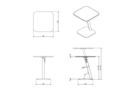 Bento Laptoptafel Wit Verstelbaar 450