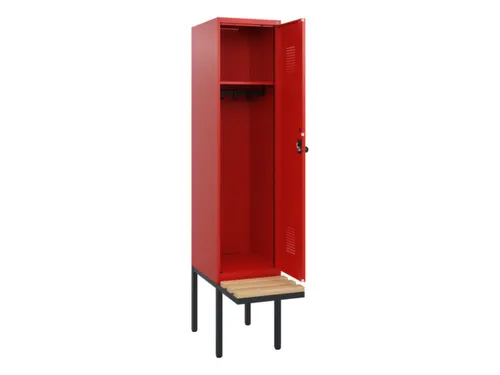 locker met bank,HxBxD 1950x400x815mm,1vak,vak B 400mm,draaigrendel