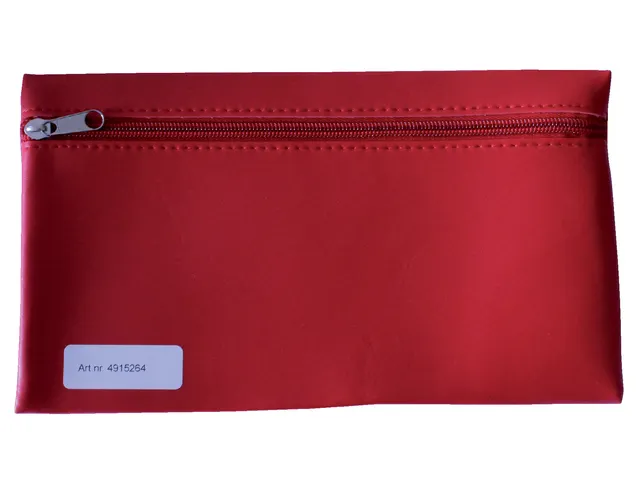 Schooletui 15x26cm met rits skai helder rood