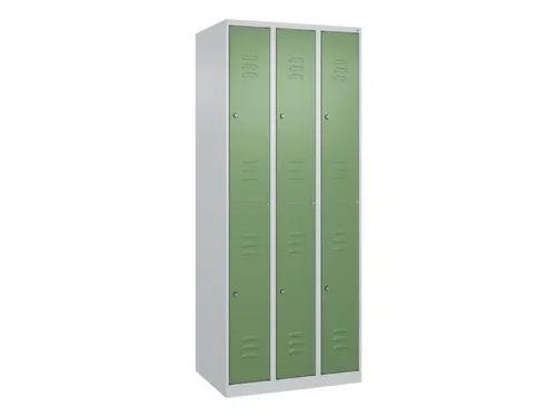 dubbeldekse locker,HxBxD 1850x750x500mm,3x2vak.,vak B 250mm,cil.-slot