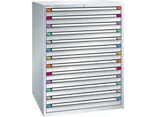 ladekast HxBxD 1400x1005x695mm 13laden RAL7035 front RAL7035 - 2