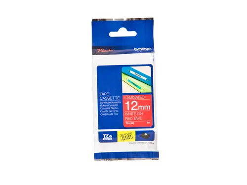 Labeltape Brother P-touch TZe-435 standaard 12mm wit op rood