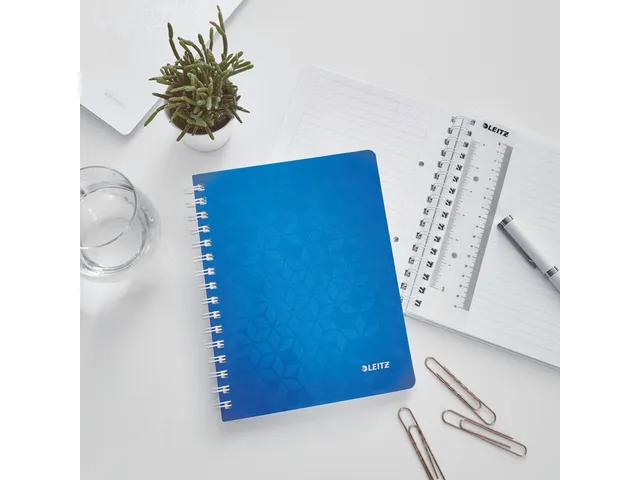 Bloc à spirale Leitz WOW A5 PP ligné bleu